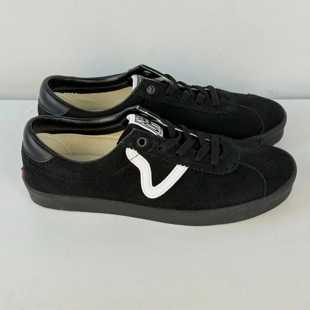 Men's 9, Women's 10.5 - Vans Sport Low Suede Black/ Black Sneaker - 500714